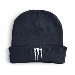 Monster energy logo on black beanie skate grunge